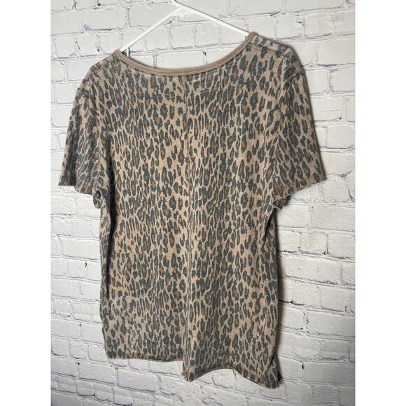 Free People print Tourist Crew Neck Tee Leopard Print Womens Size Small - Picture 6 of 9